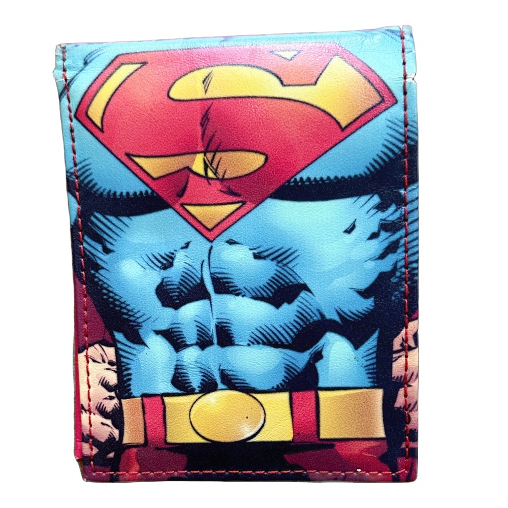 Colorful Official DC Comics Superman Superhero Adventure Bi-Fold Wallet ~ Kids